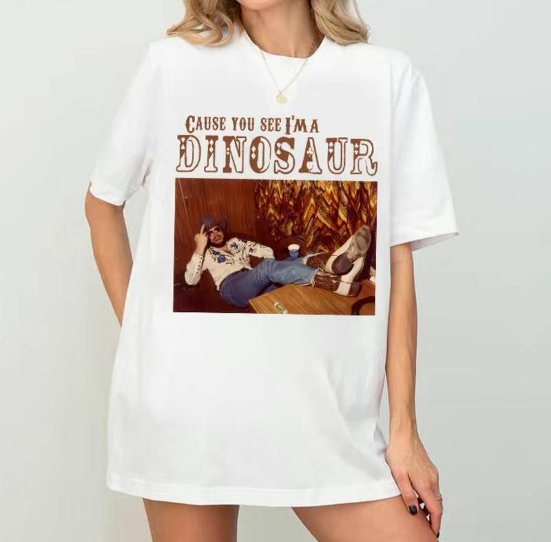 Dinosaur Hank Williams Jr. Bocephus Comfort Colors Western Southern Retro Boho Hippie Shirt Classic Outlaw Country Music Oversized Graphic