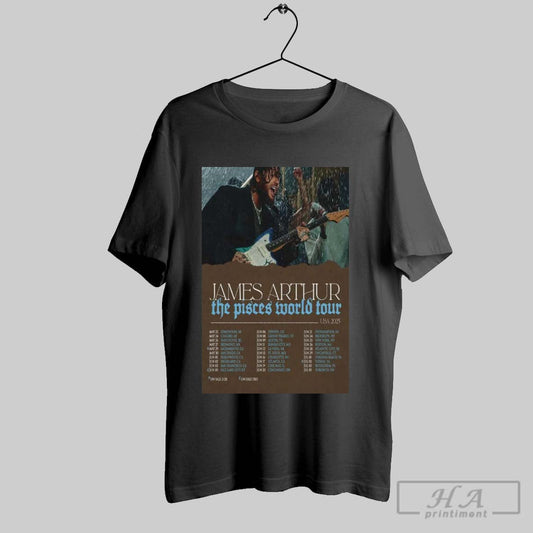 Poster James Arthur The Pisces World Tour Usa 2025 May 22 Edmonton Ab May 24 Calgary Ab T Shirt