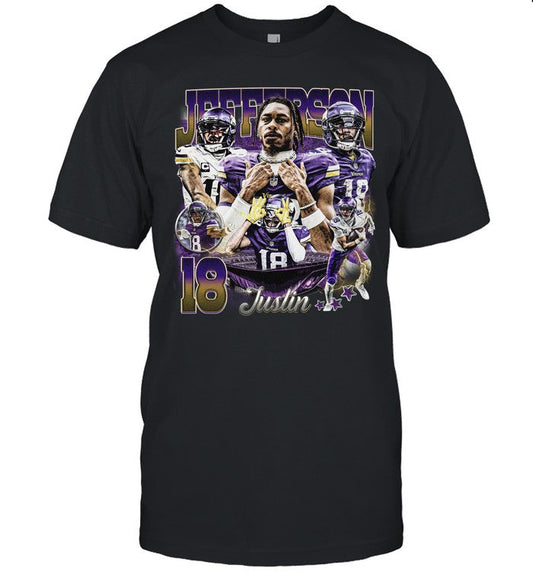 Justin Jefferson Shirt, Football American Graphic Vintage