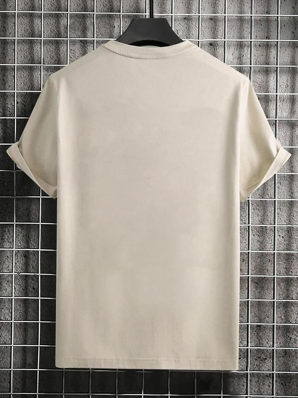 Unisex Men's Letter Print Round Neck GraphicÃ‚Â Tee, Regular FitÃ‚Â Casual Short Sleeve Crew Neck T-Shirt for Summer, Fashion Men's Top for Daily Wear