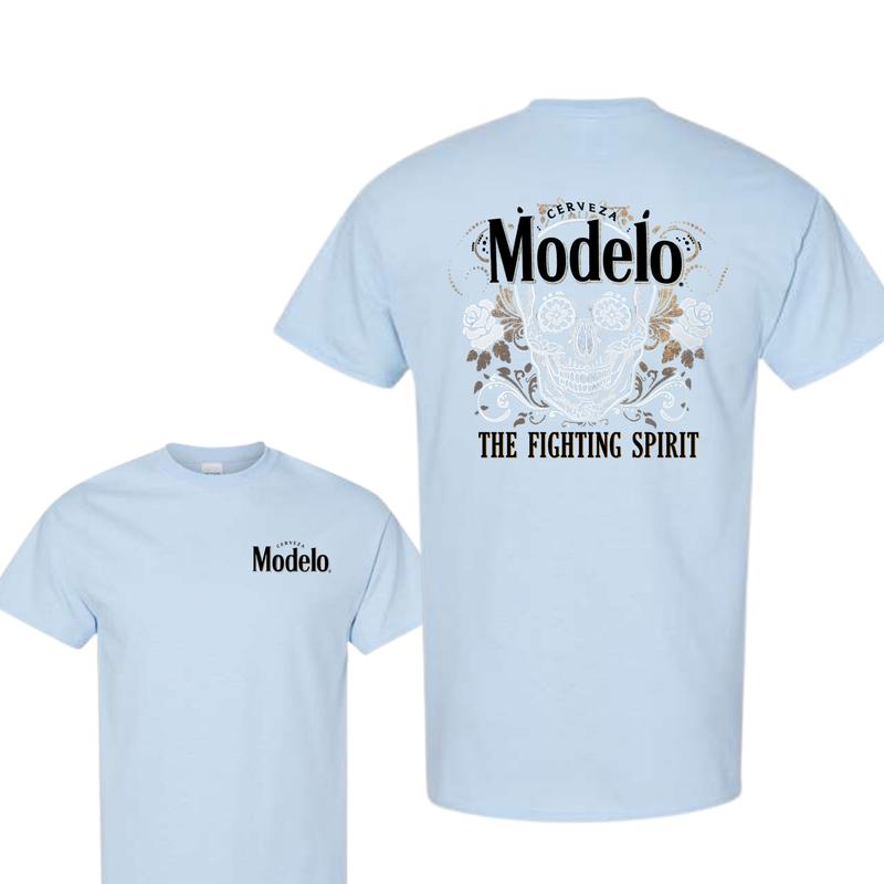Modelo Skull Front and Back T-Shirt, Graphic Tee for Mens Classic Cotton