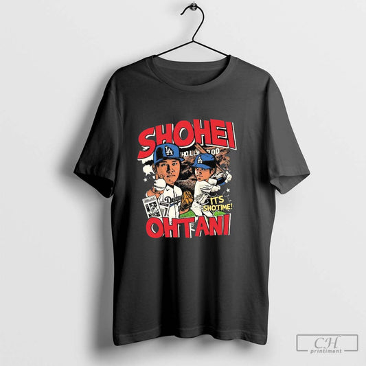 Shohei Ohtani â€“ Shotime Cartoon Big Head Los Angeles Baseball Streetwear T-Shirt