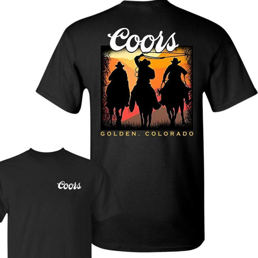 Coors Cowbooy Goldeen Coloraddo T-shirt, Coors Shirt, Unisex T-Shirt, 2 Sided Cotton Fabric Crewneck Graphic Tee Gift For Men And Women Full Color Full Size