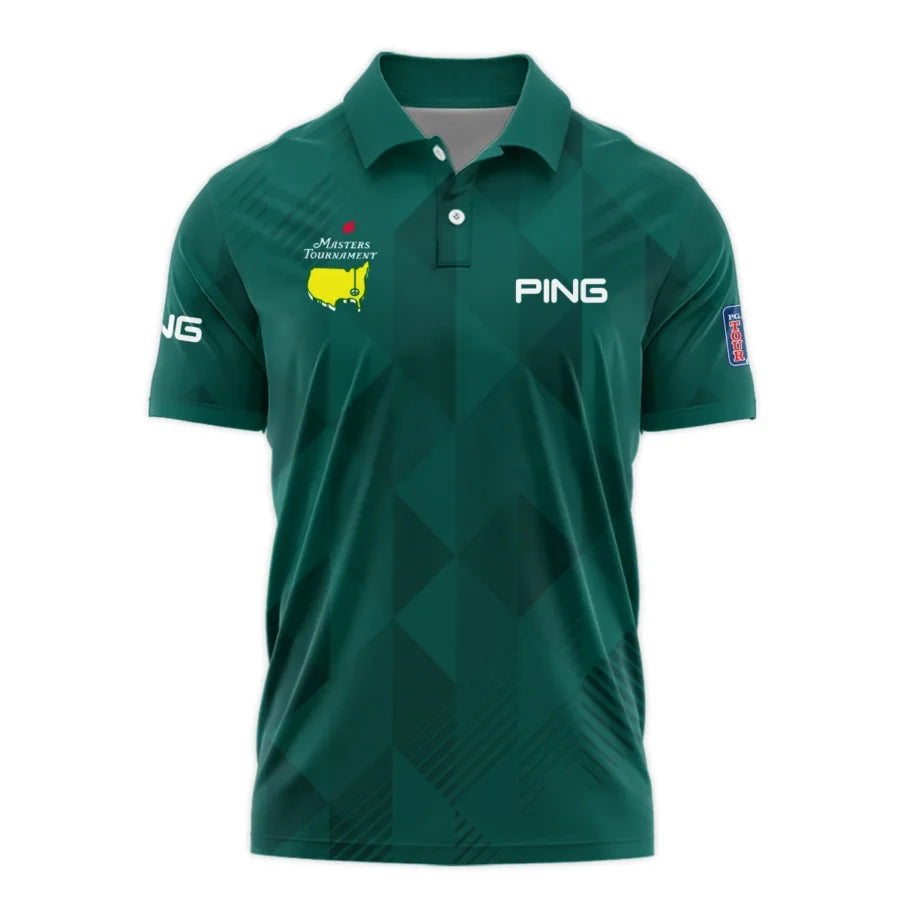 Masters Tournament Golf Sport Ping Polo Shirt Sports Triangle Abstract Green Polo Shirt For Men