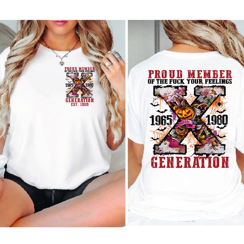 Gen X Skull Halloween Shirt: Raised On Hose Water, Humorous T-shirt, Vintage Inspired Humor