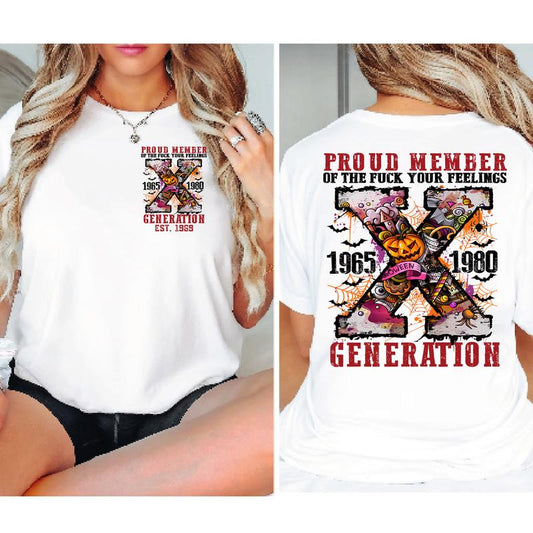 Gen X Skull Halloween Shirt: Raised On Hose Water, Humorous T-shirt, Vintage Inspired Humor