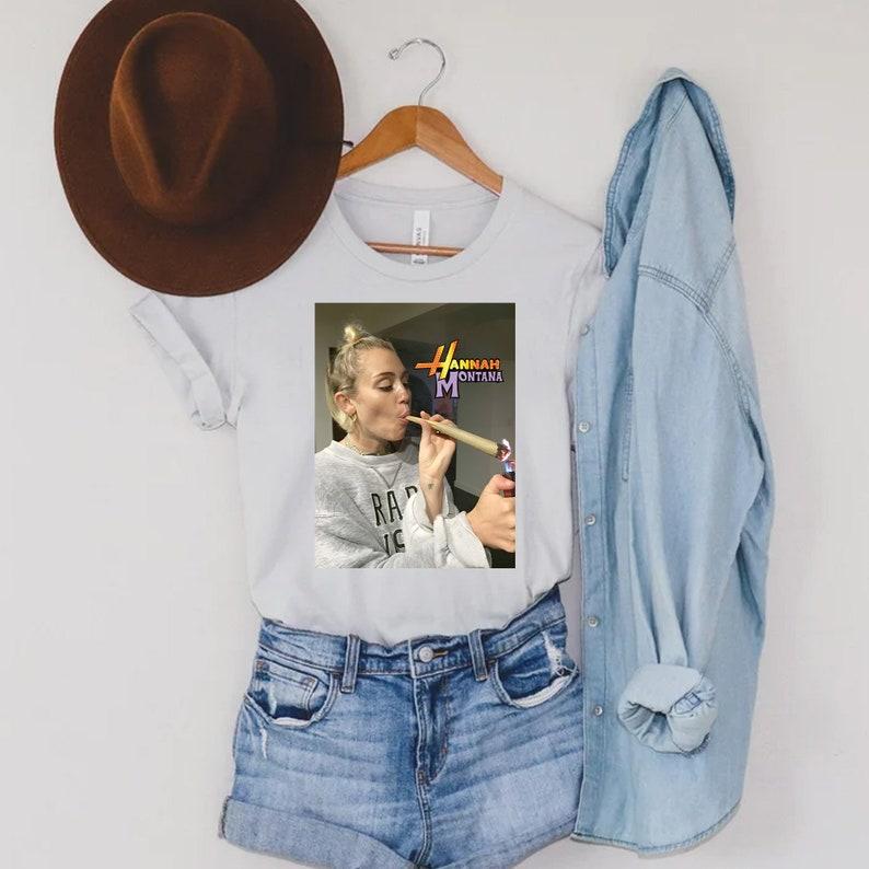 Mileyy C.yruss - Hannah Montana Funny Smoking Unisex T-Shirt, Funny Smoking T-Shir Cotton Fit