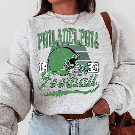 Philadelphia Vintage Football Crewneck Sweatshirt, Vintage Philadelphia Football Sweatshirt For Sports Fans Unisex, Gift For Fan