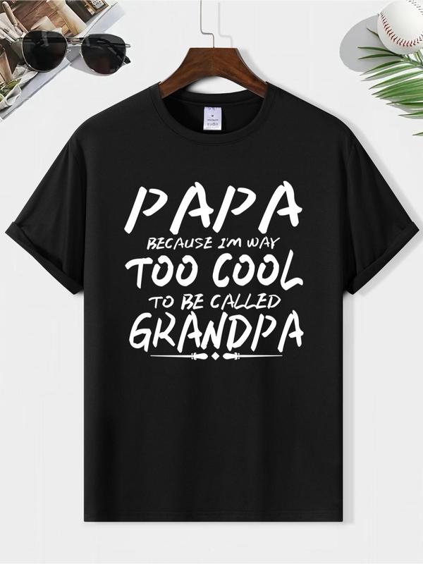 Men's Regular Fit Letter Print Round Neck Tee, Summer Clothes, Casual Short Sleeve Crew Neck T-shirt for Summer, T-shirt Graphic Tee, Men's Top for Daily Wear, Men's T Shirts