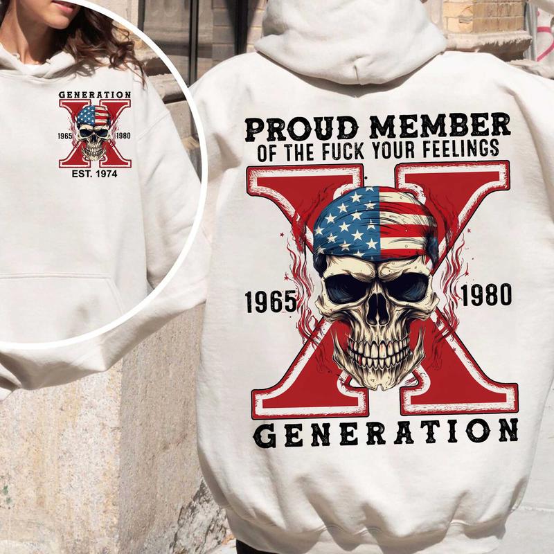 Gen X Skull Casual Shirt: Raised On Hose Water & Neglect, Vintage Inspired T-Shirt for GenX Style