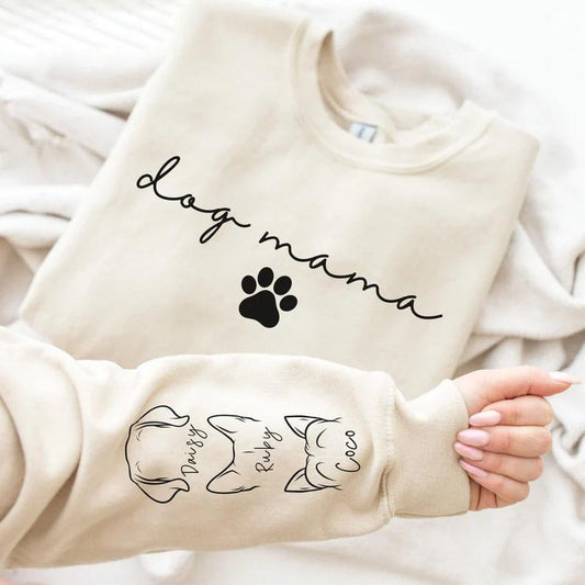 Custom Dog Mama Sweatshirt, Personalized Dog Sweatshirt with Name, Custom Dog Name Sweatshirt, Dog Dad Gift, Custom Pet Gift, Pet Name Shirt