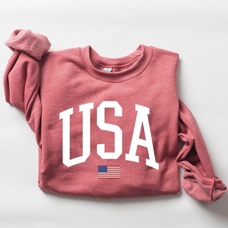 USA Flag, America, Patriotic, 4th of July Sweatshirt, Women's Crew Neck, Crewneck Casual Comfort Womenswear ComfortableÃ‚Â Graphic