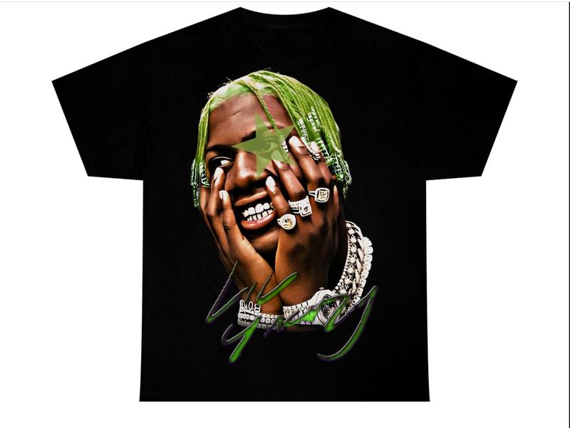 Lil Tee Yachtyyy Neon Green Big Face Graphic Tee Cotton Menswear Top Unisex T-Shirt Oversized
