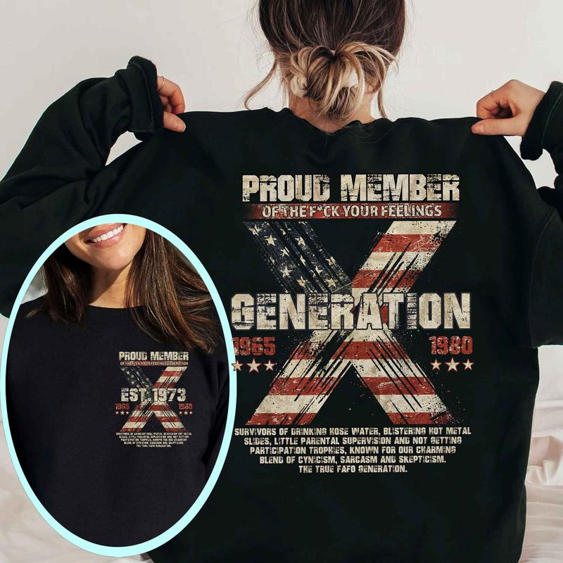 Vintage Est.1973 Custom Year GenX T-shirt, GenX FAFO 2 Side Shirt, Vintage GenX 1965-1980 Shirt Fashion Cotton, For Men, For Women