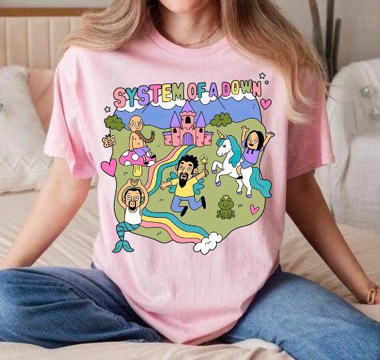 System of a Down - System of a Down Unisex T-shirt Metal Band Shirt Casual Cotton Casual Cotton