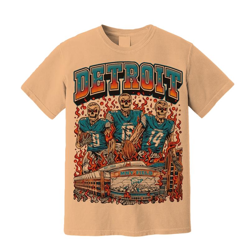Detroit City Football Graphic T-Shirt - Limited Edition, Detroit Football Shirt, Deadman's Football, Perfect for Fans of Detroit Menswear Top
