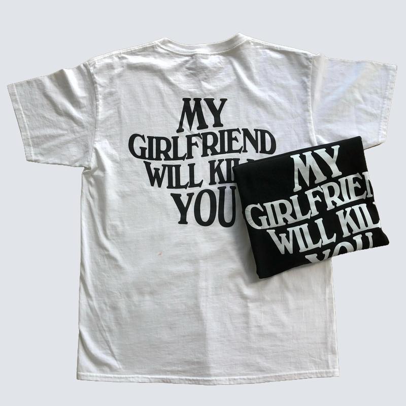 My Girlfriend Will Kll You, Funny Relationship T-Shirt, Boyfriend Gift, Couple Tee, ValentineÃ¢â‚¬â„¢s Day, Unisex Short Sleeve Top Fit Clothing color  shirt