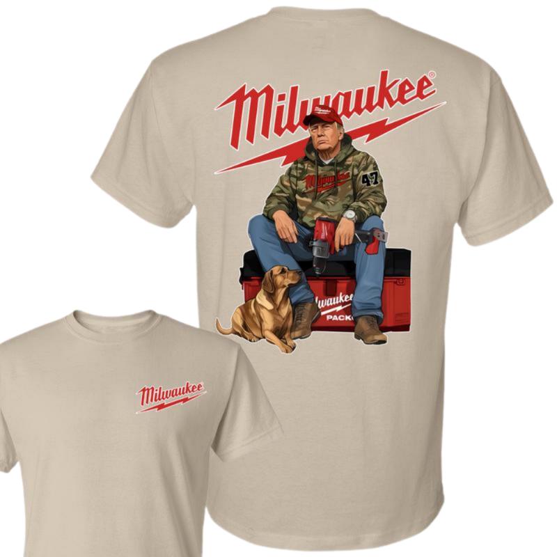Milwaukee Tool Graphic 2 Sided T-shirt , Perfect for Outdoorsmen, Perfect For Beer Enthusiasts And Casual Outings, Unisex for Men and For Women