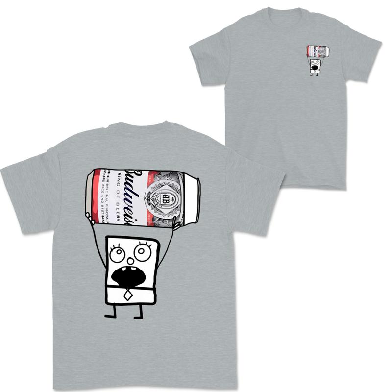 Doodlebob Budweiser 2 Sided T-Shirt, Funny Drinking T-Shirt, Summer T-Shirt, Full Color T-Shirt, Unisex T-Shirt, For Men, For Women, Gift For All Menswear Top