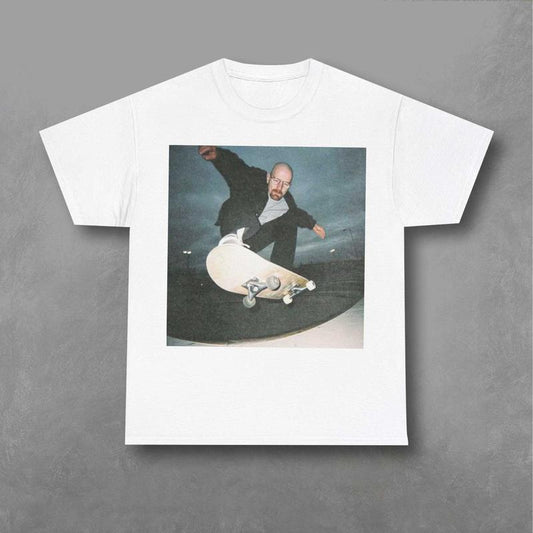 Walter White Is Skateboarding Shirt, TV Series Breaking Bad Sweatshirt, Movie Graphic Shirt Classic Fabric