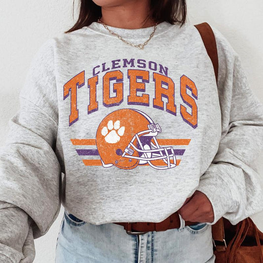 Clemson Tigers Vintage Football NCAA Sweatshirt, Vintage Clemson University Sweatshirt, Unisex Vintage Sweatshirt NCAA, Classic Sport Sweatshirt, Gift