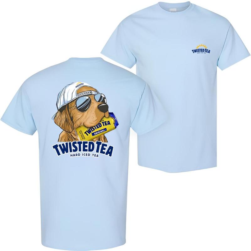 Twisted Tea Hunting Dog 2 Sided T-shirt, Twisted Tea T-Shirt Full Color For Men and Women, Unisex Outdoors Funny Beer Printed T-shirt