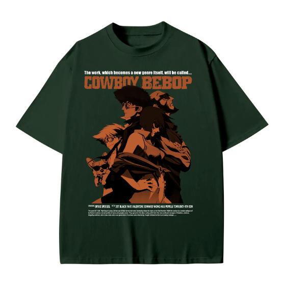 Cowboy Bebop Japanese Anime manga tshirt, Japan Akira manga black tee Cotton Menswear