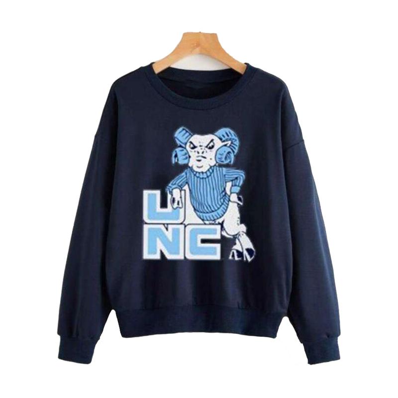 Vintage Unc Ram Sweatshirt, UNC Tar Heels Shirt, NCAA UNC Tar Heels, Distressed Carolina Sweatshirt, Carolina Student gift, Carolina Cotton Menswear