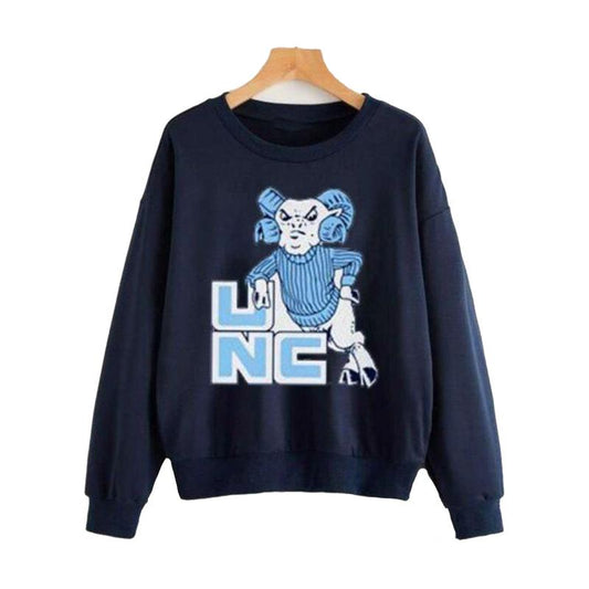Vintage Unc Ram Sweatshirt, UNC Tar Heels Shirt, NCAA UNC Tar Heels, Distressed Carolina Sweatshirt, Carolina Student gift, Carolina Cotton Menswear