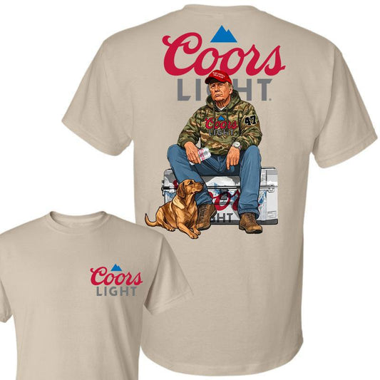 Coors Light Trump Hunting Camo Unisex shirt, Trump won 47th president Election 2024 shirt, Coors Light  Light Fuel Hand Drill Dog Hunt Tee, Trump With Local Boy Cotton shirt Full Color Full Size