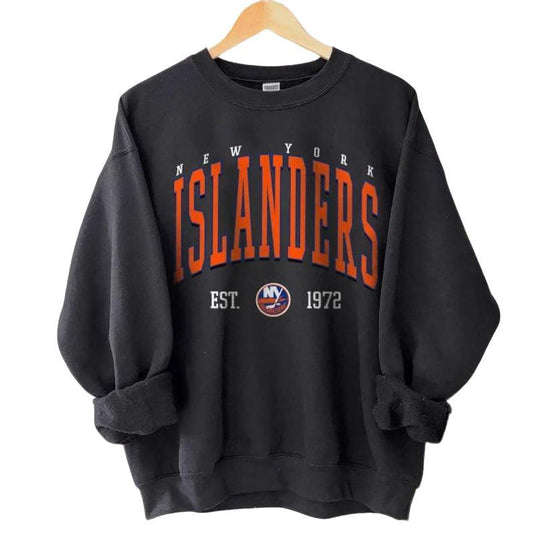 New York Crewneck, Vintage Style Islanders Sweatshirt, New York Hockeys Crewneck, College Sweatshirt, Hockeys Fan Gifts