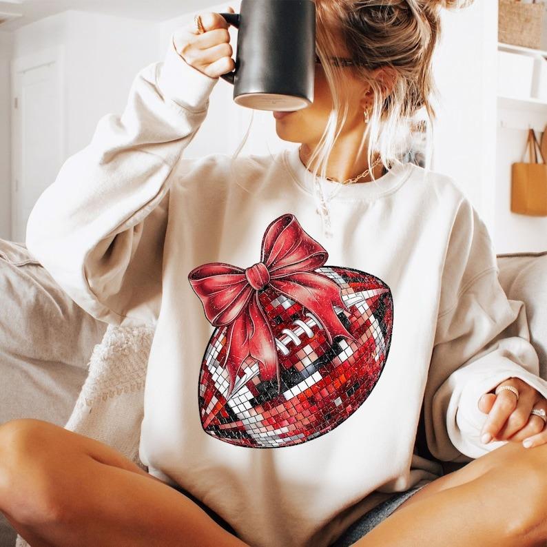 Coquette Football  Sweatshirt Tshirt, Football Bow Sweatshirt, Football Mom Sweatshirt, Football Tshirt, Game Day, Fall Football , Football Season , S
