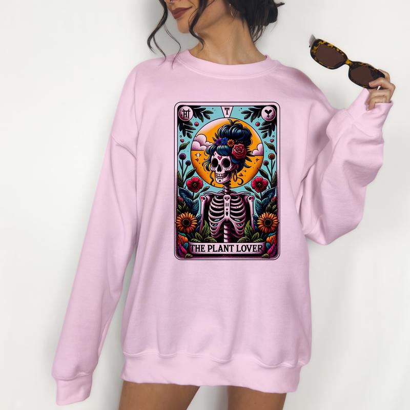 The Plant Lover Tarot- Unisex Crewneck Sweatshirt - Print is Sublimation, Christmas Crewneck, Gift Idea, Relaxed Fit, Casual Apparel