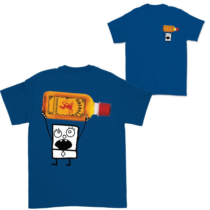 Doodlebob Fireball cinnamon Whiskey Tea Essential 2 Sided T-Shirt, Funny Drinking T-Shirt, Summer T-Shirt, Full Color T-Shirt, Unisex T-Shirt, For Men, For Women, Gift For All