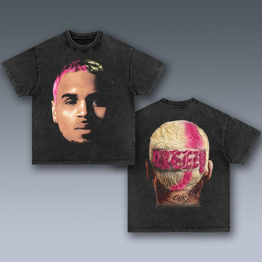 C.BROWN BIG HEAD 2 SIDES Cotton Vintage Shirt To Match Sneaker Hiphop Clothing Rapper Merch Shirt, Hiphop Tour Concert 2024, Gift For Fan Y2K Aestheti
