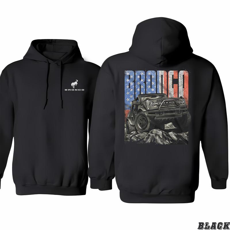 Ford Bronco - American Tough Hoodie, High Performance Apparel, Unisex Style Essentials, Full Color Range, Classic Cotton, Menswear Unisex, Unisex