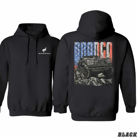 Ford Bronco - American Tough Hoodie, High Performance Apparel, Unisex Style Essentials, Full Color Range, Classic Cotton, Menswear Unisex, Unisex