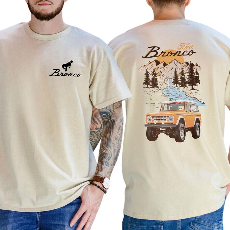 Ford Bronco T-Shirt The Vintage Car National Park 2 Sided T-Shirt, Independence Day Tee, Gift For Men, Love, Athletic, Casual Drinking Shirt