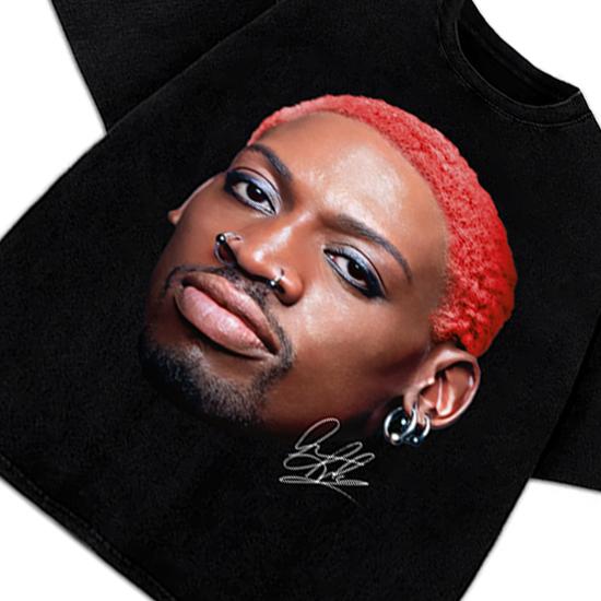Dennis Red Hair flamboyant 90's Vintage Design Retro T-Shirt Graphic Tee Cotton Menswear Top Basketball