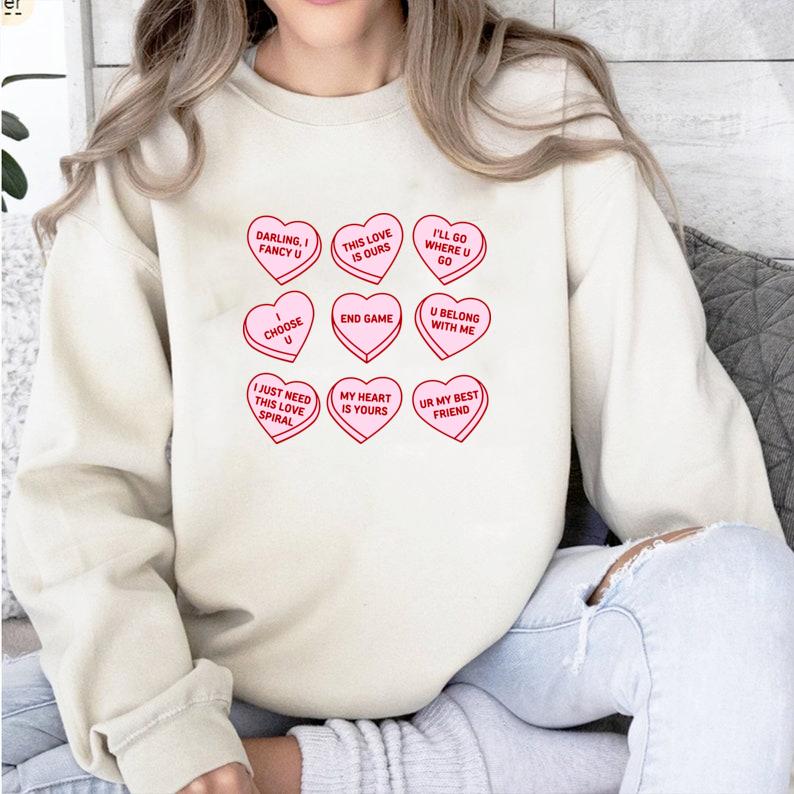 Love Lyrics TshirtSweatshirtHoodie, Conversation Heart, Valentine Heart Tshirt, Love Quotes Tee, Valentine 2025 Fan Shirt
