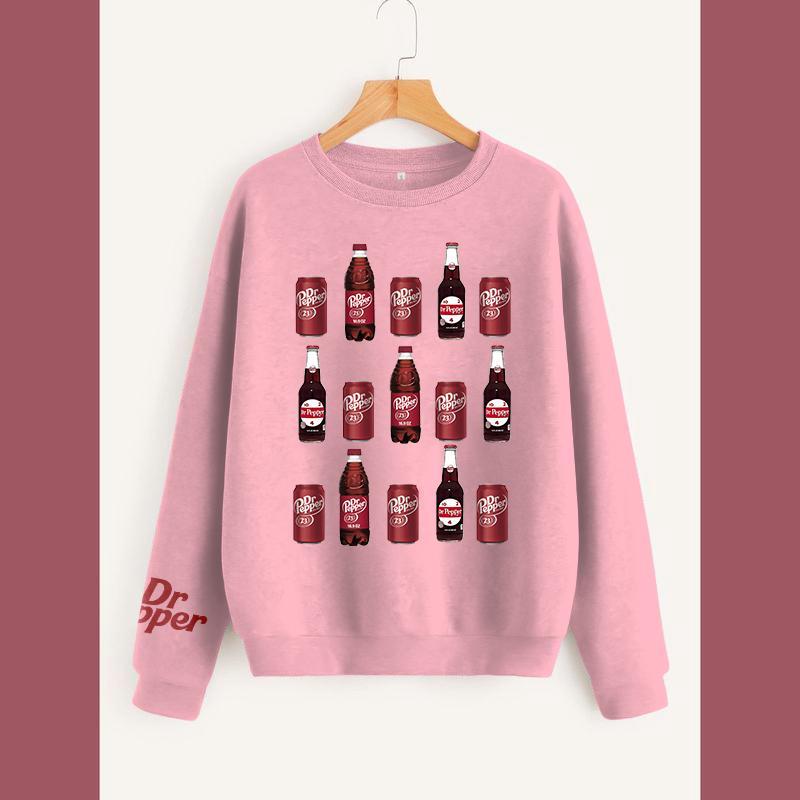Retro Soda Can Crewneck Sweatshirt, Vintage Dr Pepper Can Sweatshirt Fabric Sweaters