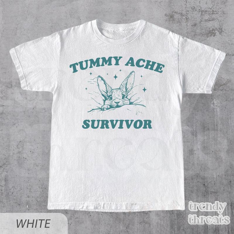 Tummy Ache Survivor T-Shirt Ã¢â‚¬Â¢ Funny Y2K Shirt Ã¢â‚¬Â¢ Unisex Heavy Cotton Tee Ã¢â‚¬Â¢ Funny Shirt Ã¢â‚¬Â¢ Meme Shirt Ã¢â‚¬Â¢ Sarcastic Shirt Ã¢â‚¬Â¢ Gift For Him & Her