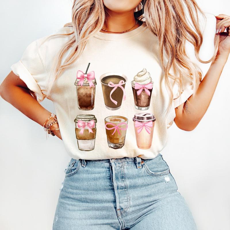 Iced Coffee Club Coquette Sweatshirt T shirt Hoodie, Trendy Coffee Lover, Coquette Bow Shirt, Coquette  Sweatshirt, Coffee Lover Soft Girl Era, Coffee