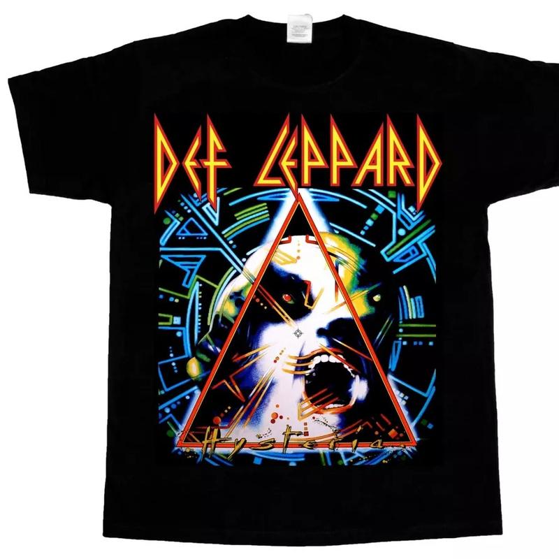 Def Leppard Hysteria Tour Pyromania New T-Shirt Cotton Fabric