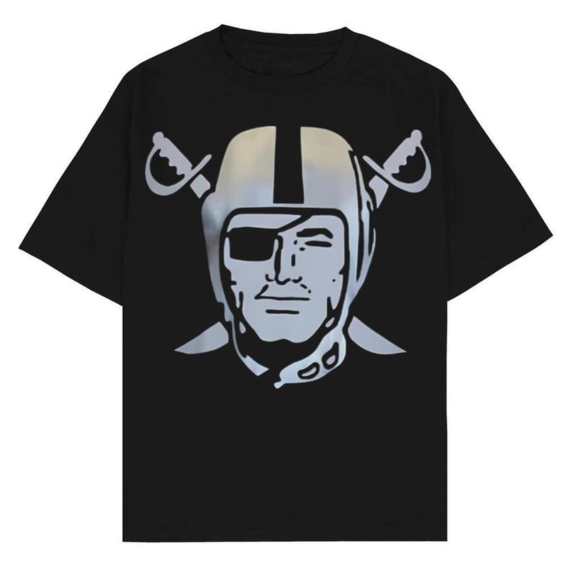 Original Oakland Raiders Free Raider Face Shield T-shirt Crewneck Shortsleeve Clothing Menswear Top Fitted Graphic Medium Short Sleeve Sweatshirt, Hoo