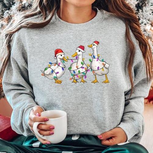 Silly Goose Christmas Sweatshirt, Silly Goose University Christmas Sweater, Thanksgiving 2024 Shirt, Funny Christmas Duck Shirt, Christmas Lights, Christmas Goose Shirt, Christmas Lights Silly Goose Sweatshirt, Winter Holiday Menswear Hoodie