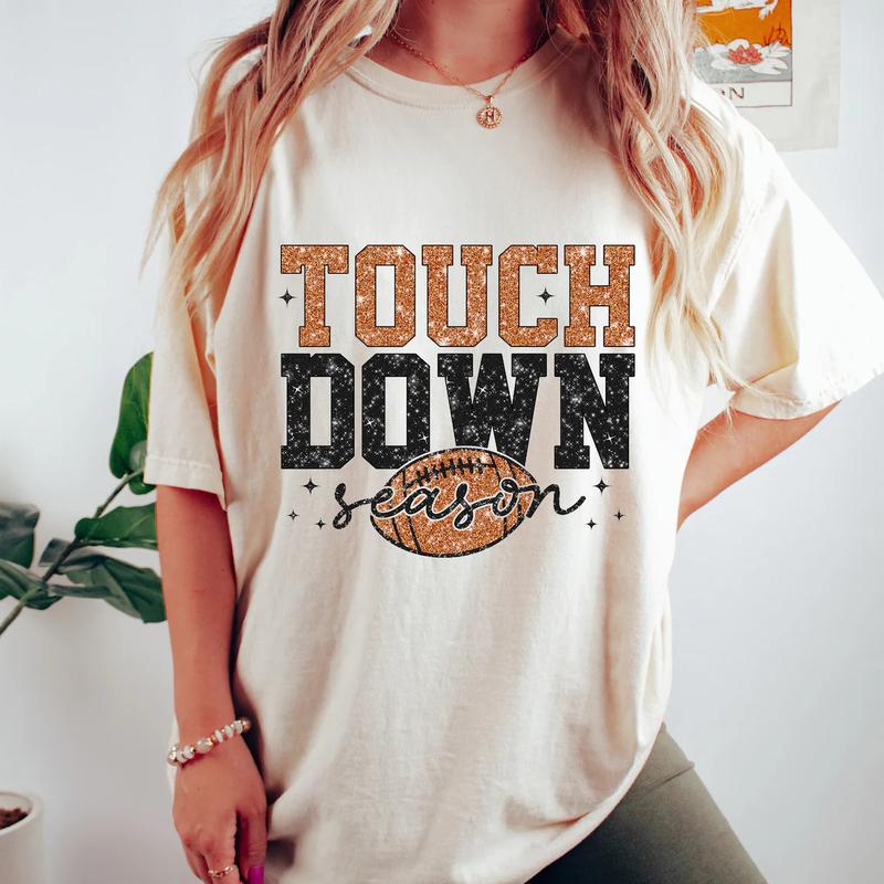 Retro Football Shirt, Glitter Football T-Shirt Unisex Classic Cotton