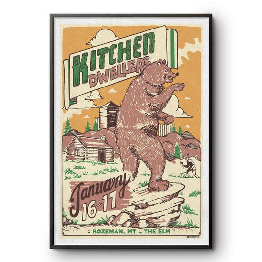 January 16-19, 2025 Kitchen Dwellers Bozeman, Montana Poster