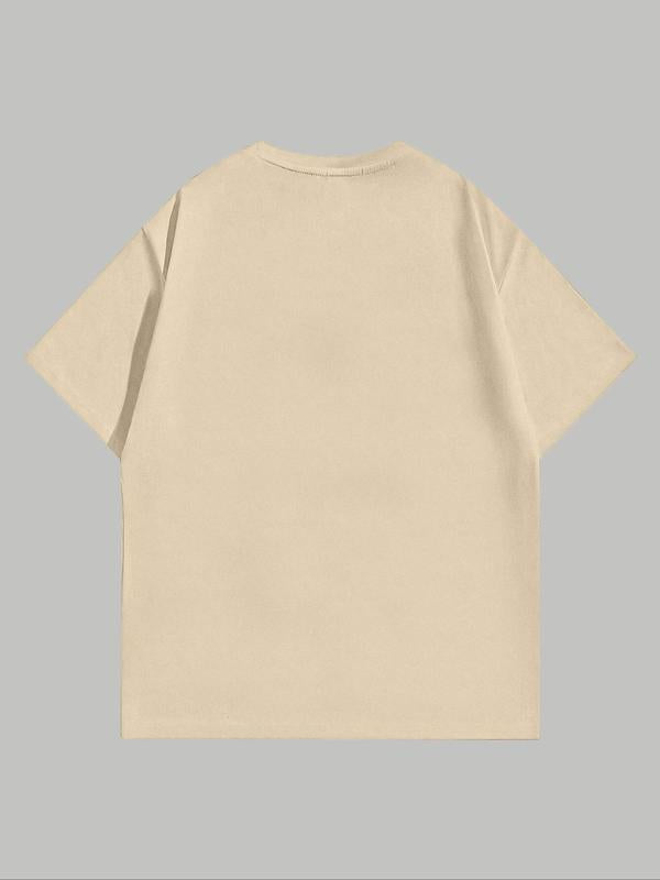 Women's Floral Print Round Neck Tee, Trendy Casual Drop Shoulder Short Sleeve T-shirt for Daily Wear, Graphic Tees, Ladies Summer Outfit