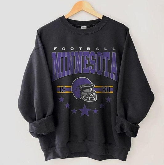 Mi-nne-so-ta Football Sweatshirt, Vintage Style Mi-nne-so-ta  Football Crewneck, Football Sweatshirt, Mi-nne-so-ta V-ik-ing-s Crewneck, Football Gifts